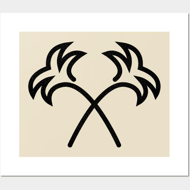 Twin Palm Trees Minimal Wall Art by JDP Designs